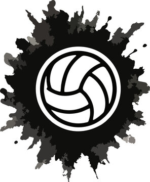 Volley Logo - Volleyball Splatter Bold Graphic Impact