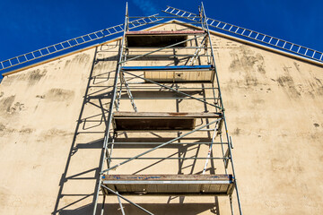 typical scaffolding at a construction site
