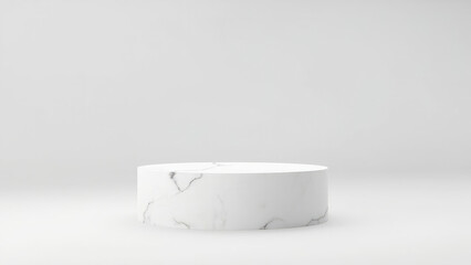Elegant white marble cylindrical display platform