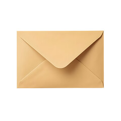 Minimalist kraft paper envelope with crisp lighting and warm tones, softly focused natural stationery – PNG file isolated on transparent background

