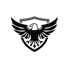 Obraz premium Eagle Shield Logo Simple Design