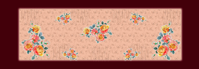 DUPATTA DESIGN WITH NAGATIVE PATTERN AND SOME BLURED EFFECT