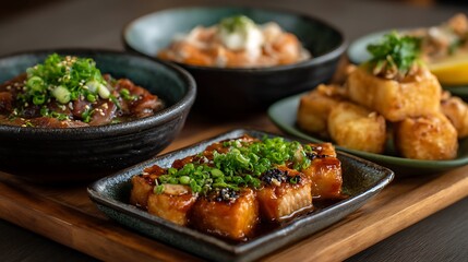 Elegant Asian Tapas selection at modern setting