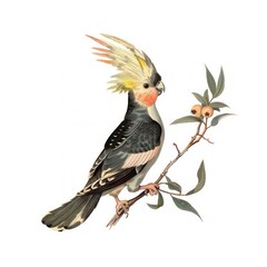 Obraz premium Elegant cockatoo perched branch