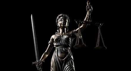 Fototapeta premium Lady Justice statue with sword and scale