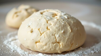 Fototapeta premium Freshly prepared dough showcases a rich texture, perfect for baking delicious pastries and breads.