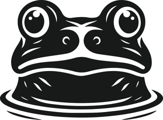 Silhouette of a frog vector drawing black