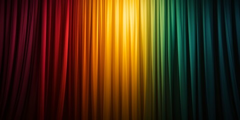 Obraz premium Colorful vertical gradient fabric drapery with vibrant smooth folds in warm and cool tones