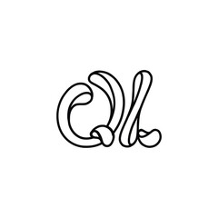Obraz premium QL monogram logo design letter text name symbol monochrome logotype alphabet character simple logo