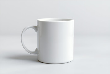 Obraz premium Enamel mug mockup with clean white surface, great for vintage-style branding or outdoor themes
