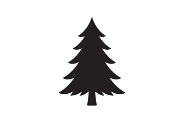 Fototapeta premium Christmas pine tree silhouette vector style with white background