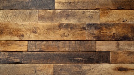 Naklejka premium Rustic Reclaimed Wood Wall Paneling Texture Background Brown and Beige Tones