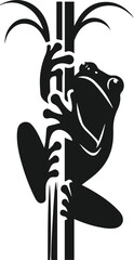 Silhouette of a frog vector drawing black