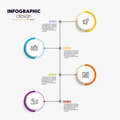 Obraz premium Circle timeline infographics template for presentations and business concept charts 4 options.