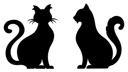 Cat silhouette different vector illustration