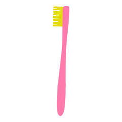 Cute toothbrush icon. Vector hand drawn illustration in cartoon style