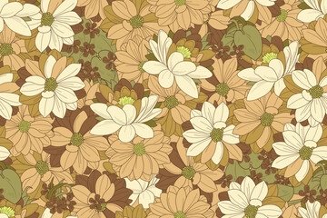 seamless pattern spring background vintage retro style