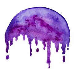 Violet Hand Drawn Watercolor Drops Round Banner