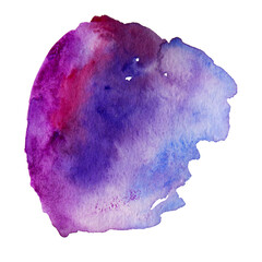 Violet Hand Drawn Watercolor Drops Round Banner