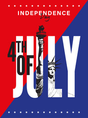 Fourth of July Poster with Statue of Liberty
