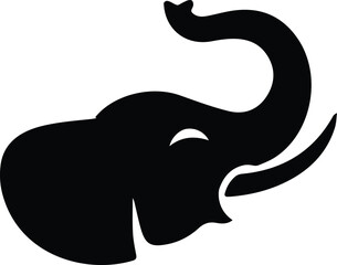 elephant head, elephant outline, elephant face, elephant ears, elephant trunk, elephant profile, elephant shadow