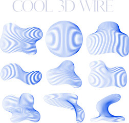 cool 3d blue wire design for templates.
