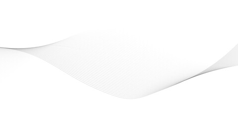 Grey Wave Swirl, frequency sound wave, twisted curve lines with blend effect. Abstract grey wave lines on transparent background. Technology, data science, geometric border pattern