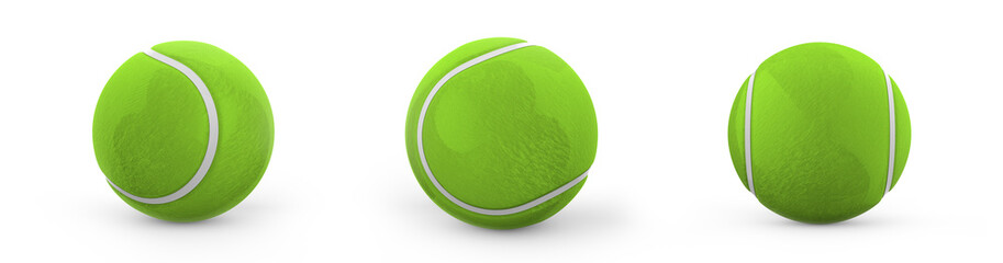 Green tennis ball mockup, street cricket ball mock up on isolated background, 3d illustration