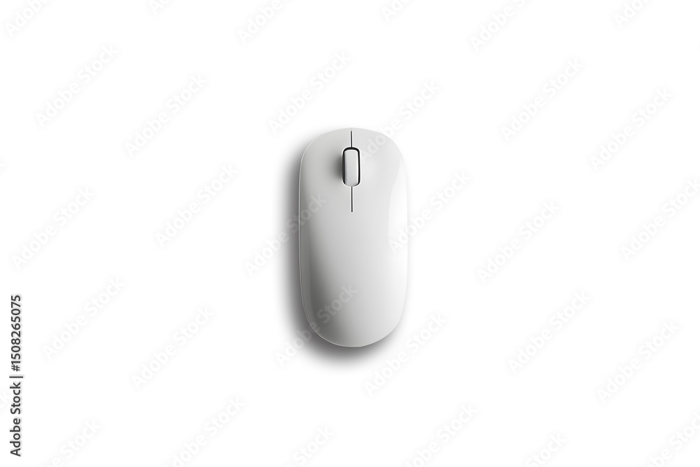 Poster wireless computer mouse on transparent background