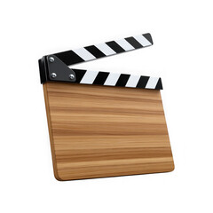 Obraz premium Wooden clapperboard movie slate isolated on transparent background