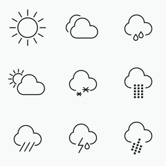 Set weather icons stock illustration