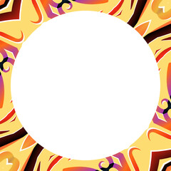 Traditional Indonesian batik for decorating circle in square frame