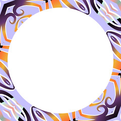 Traditional Indonesian batik for decorating circle in square frame