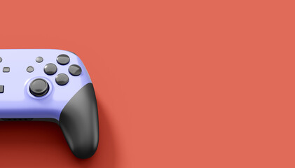 Realistic grey video game joysticks or gamepads on red background © Vasyl Onyskiv