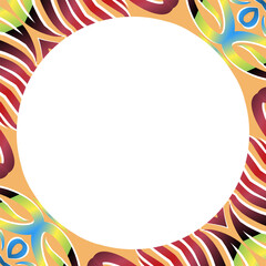 Traditional Indonesian batik for decorating circle in square frame