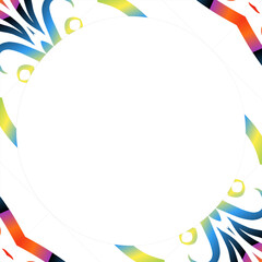 Traditional Indonesian batik for decorating circle in square frame