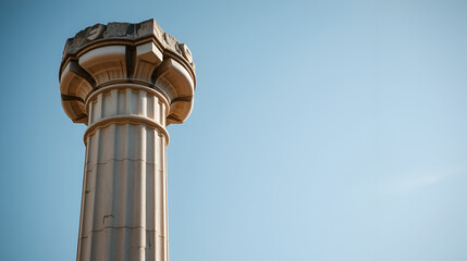 top of an antique column ere concrete wall