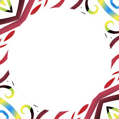 Traditional Indonesian batik for decorating circle in square frame