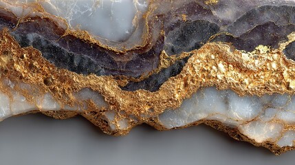 Obraz premium White and gold marble texture with luxurious veining, symbolizing elegance and timeless sophistication.