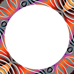 Traditional Indonesian batik for decorating circle in square frame