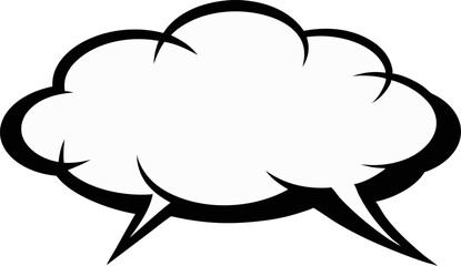 Comic Style Speech Bubble Silhouette Vector Illustration