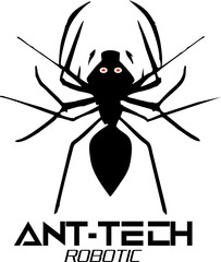 Robotic ant, Metallic insect Robotic, futuristic design, isolated cybernetic ant with glowing accents, robotic insect concept for futuristic