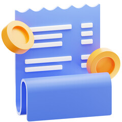 Invoice 3D Illustration