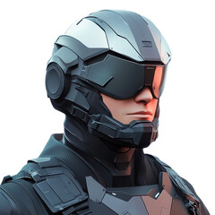 Futuristic Armor: A Portrait of Advanced Protective Gear and Cutting-Edge Technology, Cyberpunk Style, AI Generated, Digital Rendering, Virtual Creation