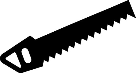 Hand Saw With Teeth Silhouette Vector Illustration
