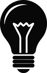 Lightbulb With Filament Silhouette Vector Illustration