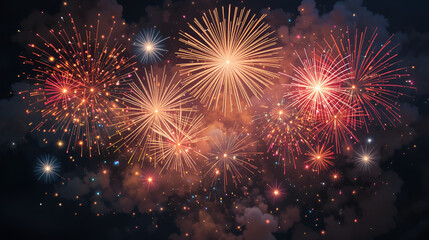 decorative fireworks explosions poster