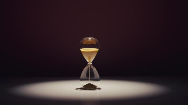 Hourglasses with isolated black background.