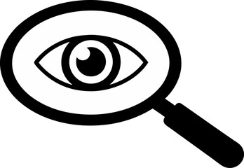 Magnifying Glass With Eye Silhouette Vector Illustration