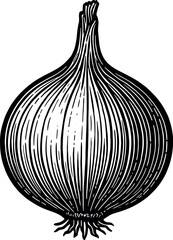 Onion vector black silhouette print design